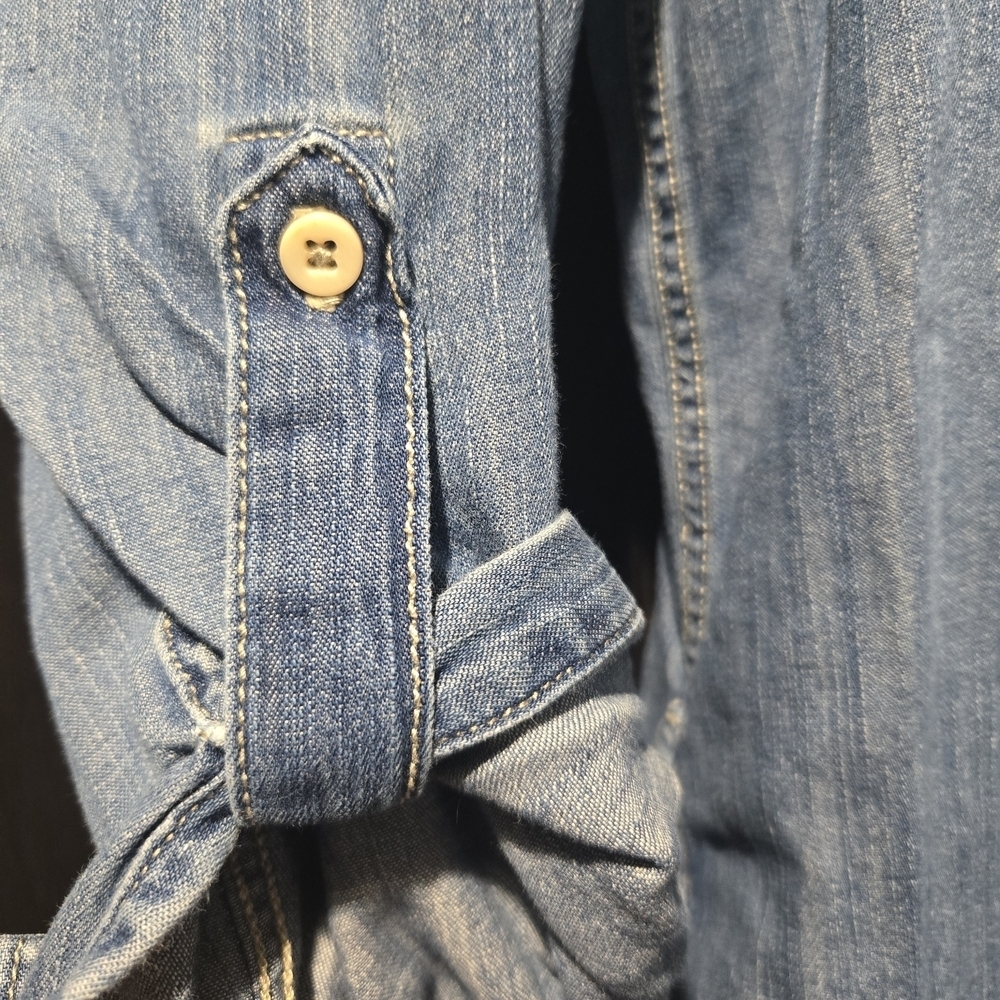 Joe Fresh Denim Button-Up Shirt Western 100% Cotton Size S - Picture 5 of 8